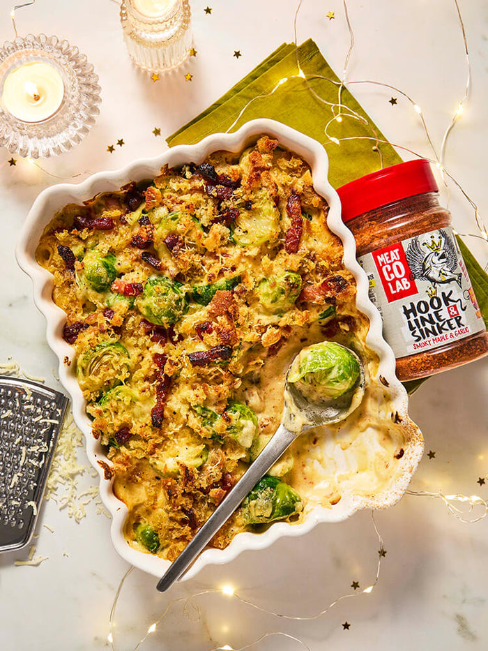 Rosenkohl-Gratin mit Ahorn-Bacon