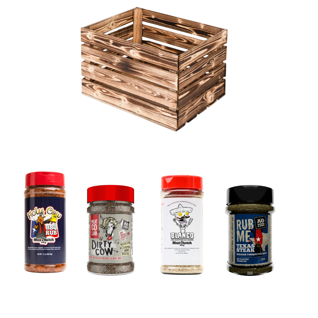 Ein guter Cowf – Geschenkkiste mit 4 wettkampferprobten Rubs für Beef, Brisket & Steak