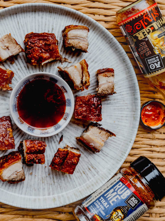 Rezept Lechon Pork Belly Bites mit Sweet Chilli Sauce