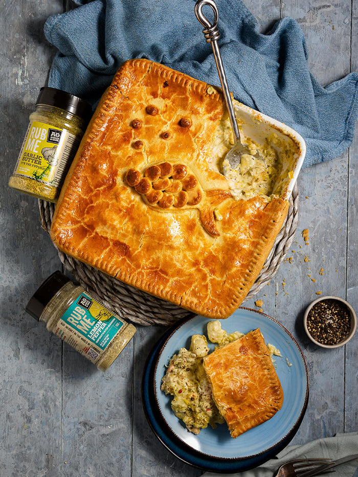 Fischpastete mit Zitrone Pfeffer und Garlic Butter