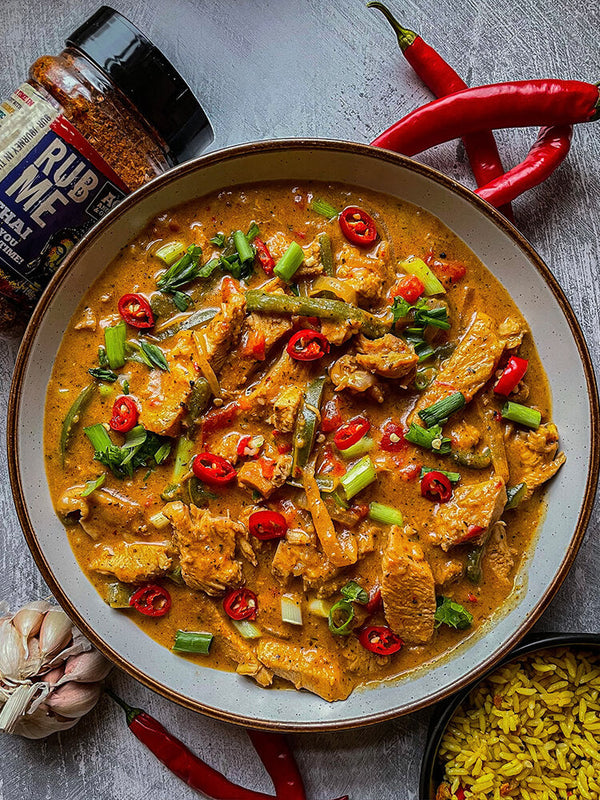Thai-Curry mit Pute und Thai-ger Style