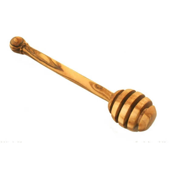 Honiglöffel aus Olivenholz, 14 cm, mit gerilltem Löffelkopf