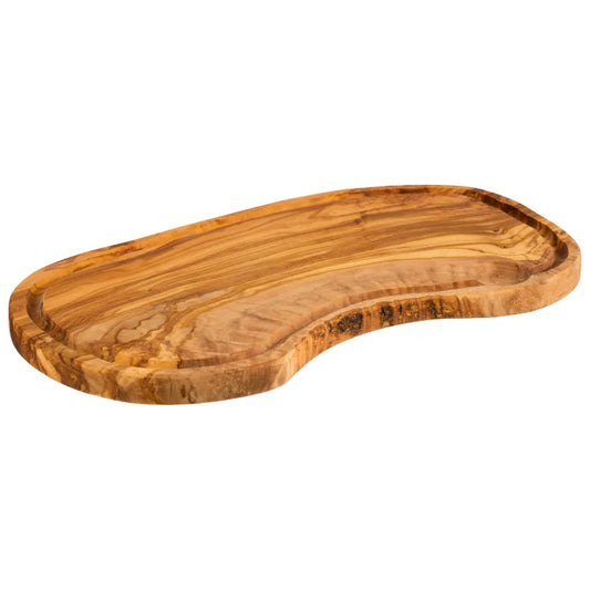 Tranchierbrett aus Olivenholz mit Saftrille, 36-39 cm