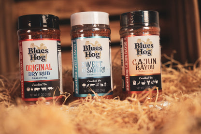 Bluesbrüder Rub Kiste – Geschenkkiste mit 3 Original Blues Hog Rubs für BBQ, Smoker & Grill