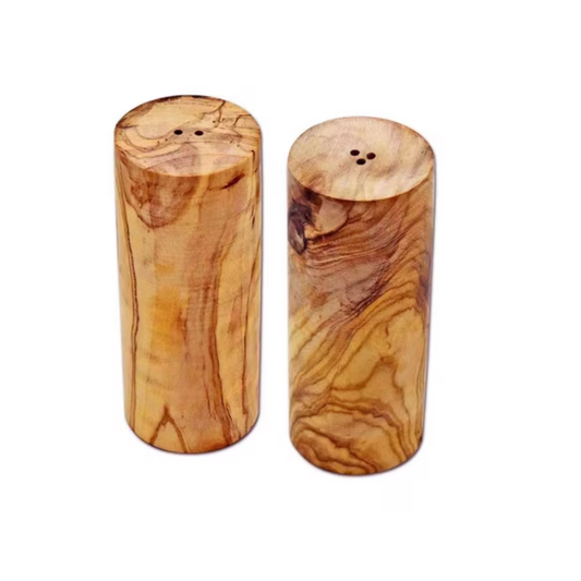 2er Set Salz und Pfefferstreuer in Turmform aus Olivenholz
