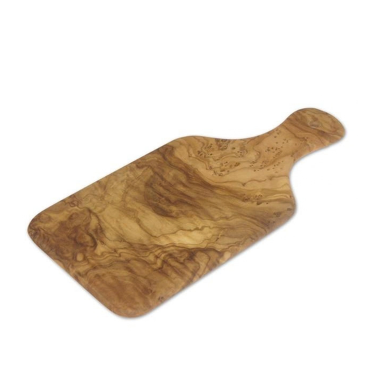 Frühstücksbrett mit Griff aus Olivenholz 30 x 15 cm