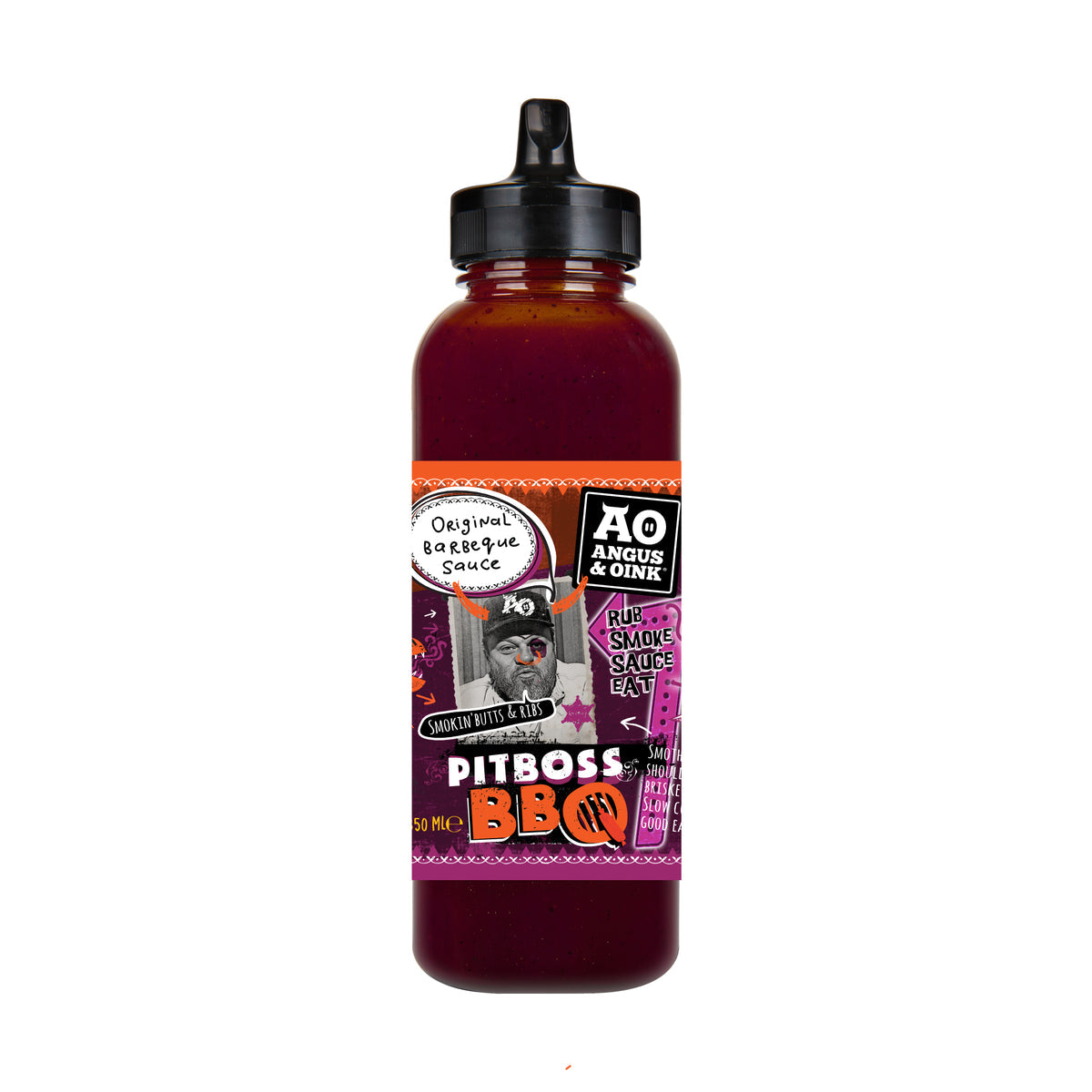 Angus & Oink PitBoss rauchige BBQ-Sauce 350 ml Squeeze-Flasche