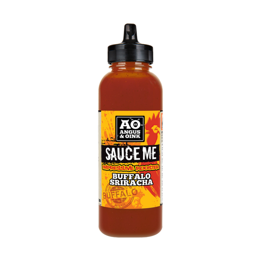 Angus & Oink Impressive Rooster Buffalo Sriracha Hot Sauce 350 ml Squeeze-Flasche