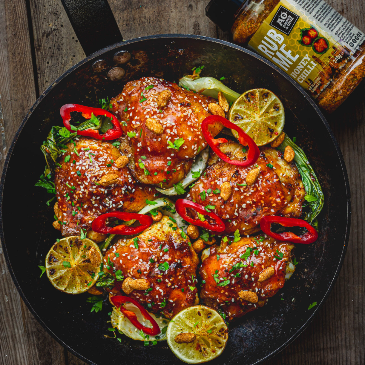 Süß-klebriges Honey Chilli Chicken wie in Hongkong