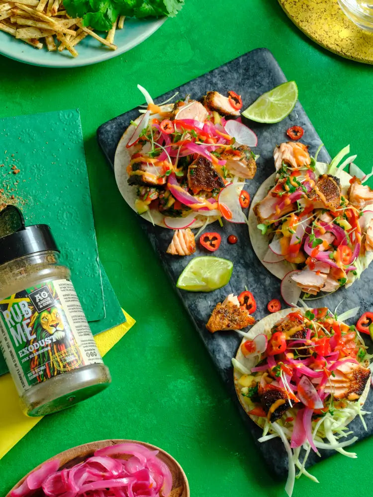 Jerk Salmon Tacos mit Exodust Rezept