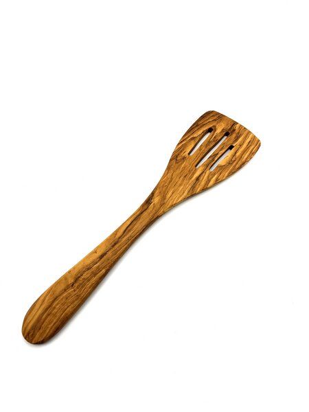 Pfannenwender mit Schlitzen aus Olivenholz, 30 cm