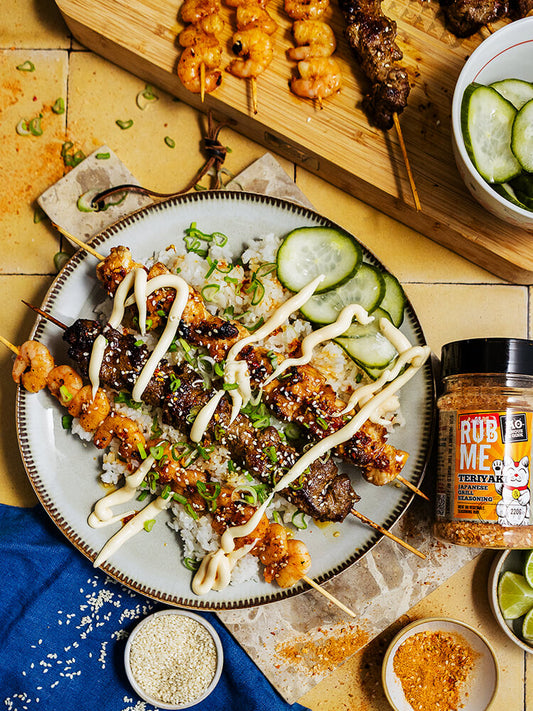 Teriyaki Skewers with Rice Rezept