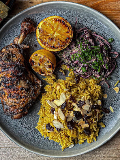 Rezept Zhoug-Hähnchen mit Tahini-Slaw
